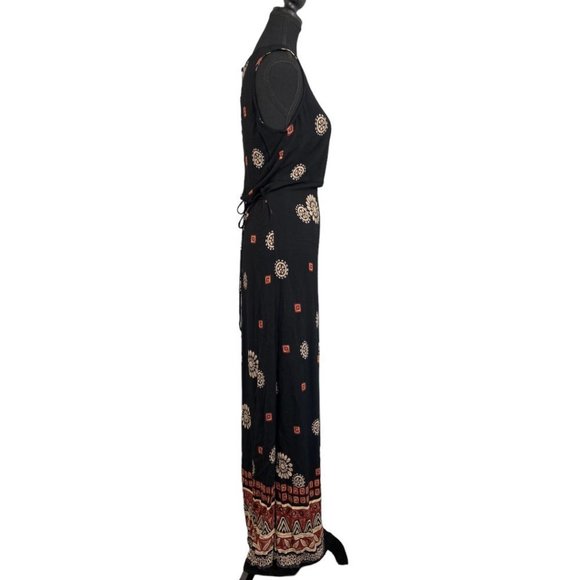 VINTAGE 90s Braemar Patterned Boho Maxi Dress Size S/XS - Picture 4 of 11